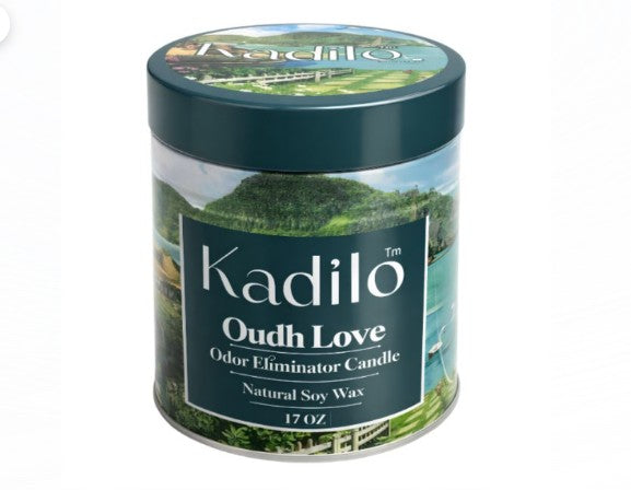 Kadilo Natural Soy Wax Odor Eliminator Candle — 17 oz Tin Jar (KADILO17OZ)