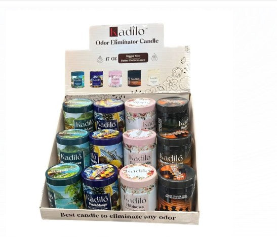 Kadilo Natural Soy Wax Odor Eliminator Candles — 17 oz Assorted Scents