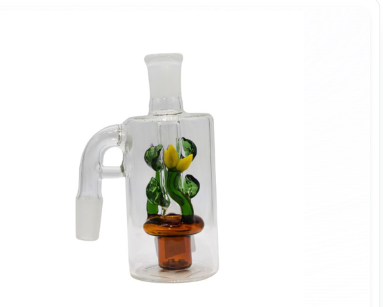 14mm Potted Cactus Fancy Glass Ash Catcher — 90° Angle (ASH06)
