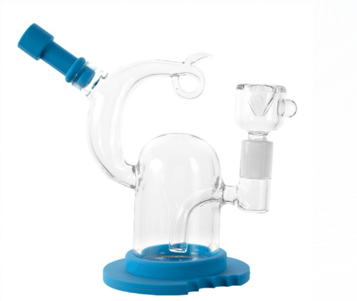 Cookies Hybrid Glass Water Pipe Rig with Silicone Base — Blue