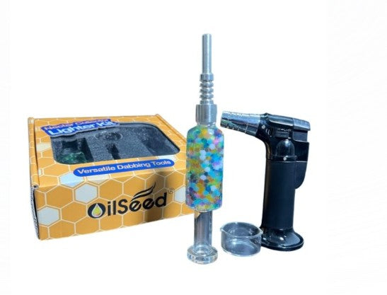 OilSeed Glass Premium Confetti Nectar Collector Torch Lighter Kit (WPM010)